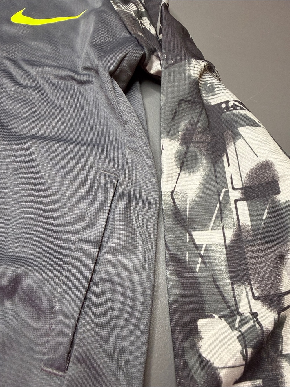 Nike Kids Gray Track Jacket & Pants Set with Neon Yellow Accents - Picture 4 of 8